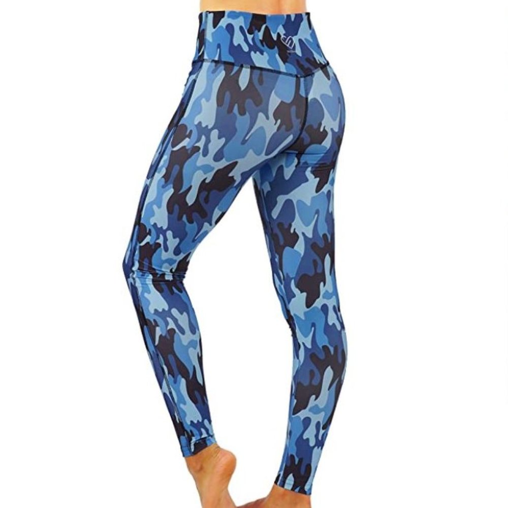 Camouflage Print Yoga leggings V shaped back Compression Workout Pants - Picture 2 of 6